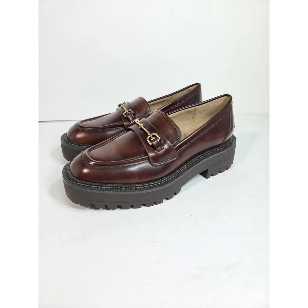 SAM EDELMAN Lea Platform bit Loafer Women Sz 6 M Shoe Merlot